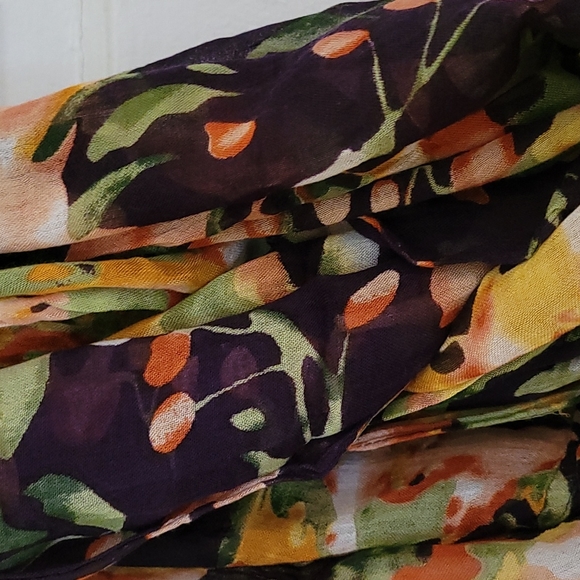Accessories - Floral pattern viscose circle scarf